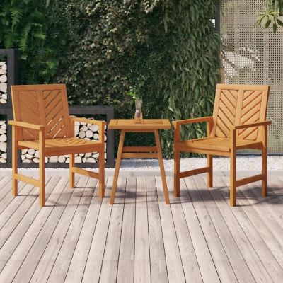 vidaXL Patio Dining Chairs 2 pcs Solid Wood Acacia Image 1