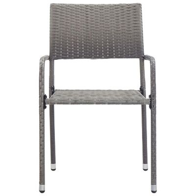 vidaXL Patio Dining Chairs 4 pcs Poly Rattan Anthracite Image 2
