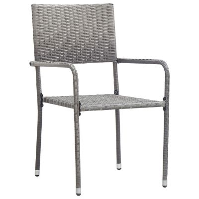 vidaXL Patio Dining Chairs 4 pcs Poly Rattan Anthracite Image 3