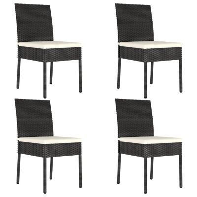 vidaXL Patio Dining Chairs 4 pcs Poly Rattan Black Image 1