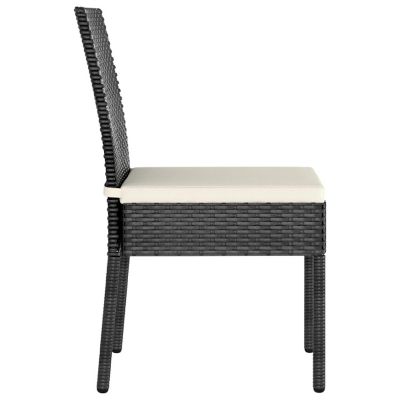 vidaXL Patio Dining Chairs 4 pcs Poly Rattan Black Image 3