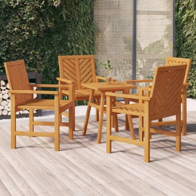 vidaXL Patio Dining Chairs 4 pcs Solid Wood Acacia Image 1