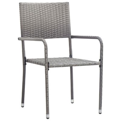 vidaXL Patio Dining Chairs 6 pcs Poly Rattan Anthracite Image 3
