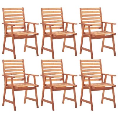 vidaXL Patio Dining Chairs 6 pcs Solid Acacia Wood Image 1