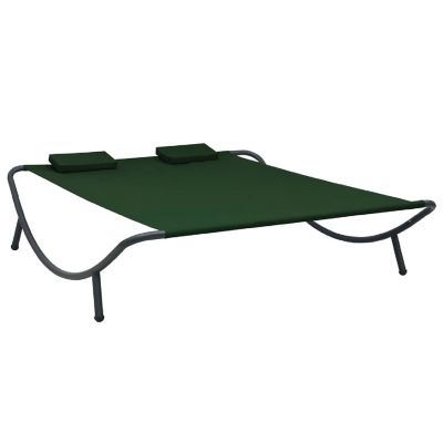 vidaXL Patio Lounge Bed Fabric Green Image 1