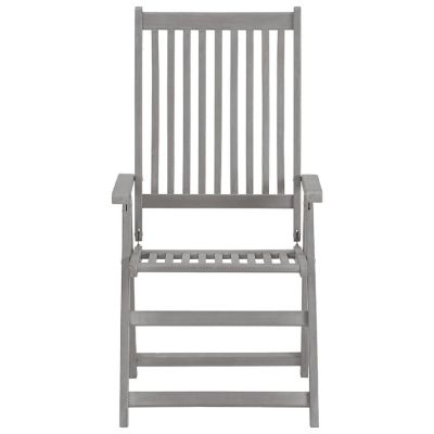 vidaXL Patio Reclining Chairs 2 pcs Gray Solid Acacia Wood Image 3