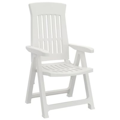 vidaXL Patio Reclining Chairs 2 pcs White PP Image 2