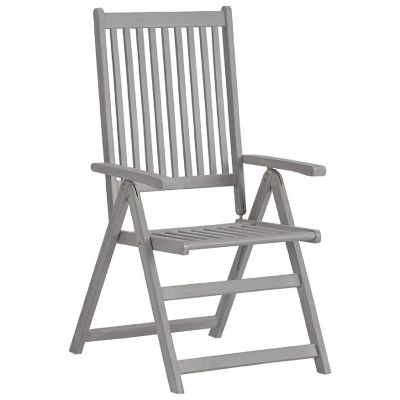 vidaXL Patio Reclining Chairs 3 pcs with Cushions Solid Acacia Wood Image 3
