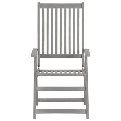 vidaXL Patio Reclining Chairs 6 pcs Gray Solid Acacia Wood Image 3