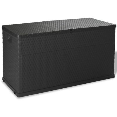 vidaXL Patio Storage Box Anthracite 47.2"x22"x24.8" PP Rattan Image 1