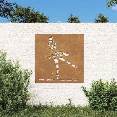 vidaXL Patio Wall Decoration 21.7"x21.7" Corten Steel Ballet Dancer Design Image 1