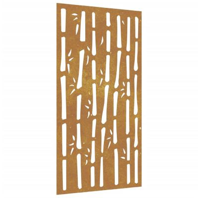 vidaXL Patio Wall Decoration 41.3"x21.7" Corten Steel Bamboo Design Image 1