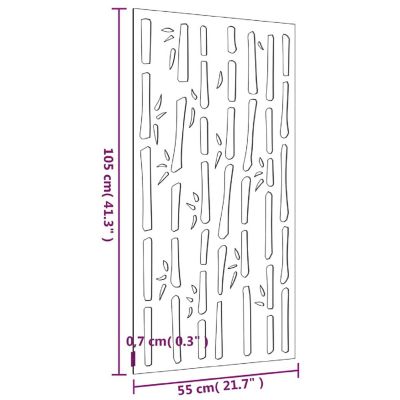 vidaXL Patio Wall Decoration 41.3"x21.7" Corten Steel Bamboo Design Image 3