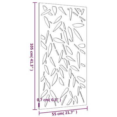 vidaXL Patio Wall Decoration 41.3"x21.7" Corten Steel Bamboo Leaf Design Image 3