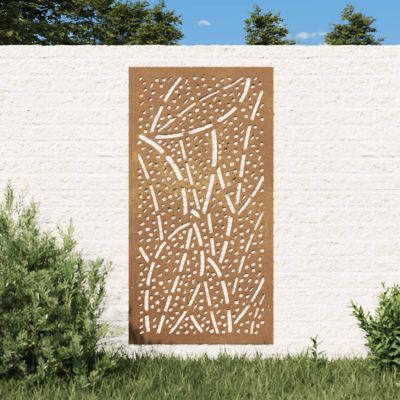 vidaXL Patio Wall Decoration 41.3"x21.7" Corten Steel Leaf Design Image 1