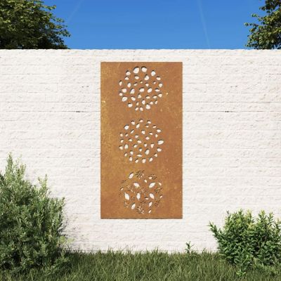 vidaXL Patio Wall Decoration 41.3"x21.7" Corten Steel Leaf Design Image 1