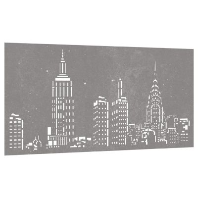 vidaXL Patio Wall Decoration 41.3"x21.7" Corten Steel Skyline Design Image 2