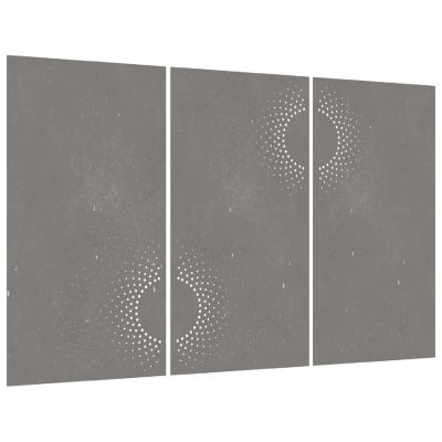 vidaXL Patio Wall Decorations 3 pcs 41.3"x21.7" Corten Steel Sun Design Image 2