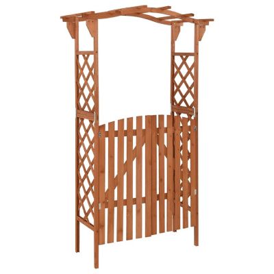 vidaXL Pergola with Gate 45.7"x15.7"x80.3" Solid Firwood Image 1