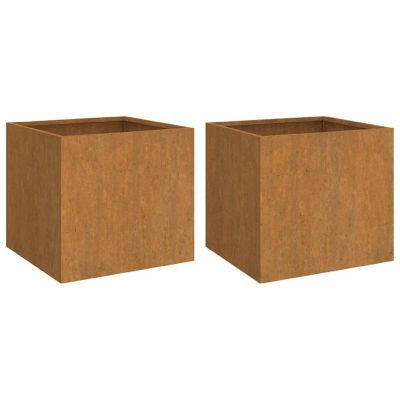 vidaXL Planters 2 pcs 19.3"x18.5"x18.1" Corten Steel Image 1