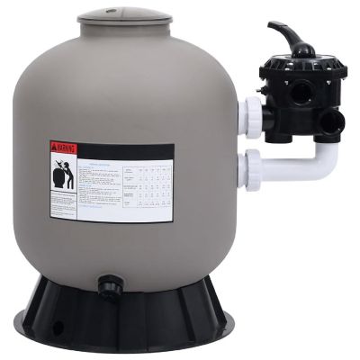 vidaXL Pool Sand Filter with Side Mount 6-Way Valve Gray Image 1