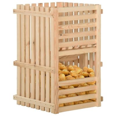 vidaXL Potato Box 19.7"x19.7"x31.5" Solid Wood Pine Image 1