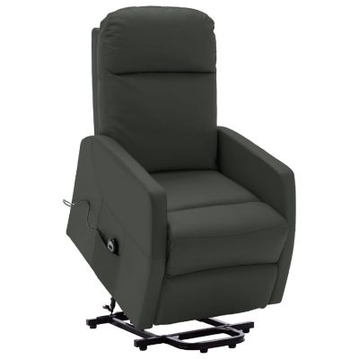 vidaXL Power Lift Massage Recliner Anthracite Faux Leather Image 1
