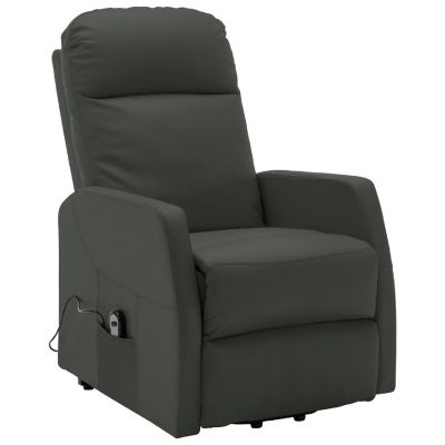 vidaXL Power Lift Massage Recliner Anthracite Faux Leather Image 2