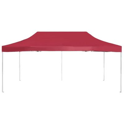 vidaXL Professional Folding Party Tent Aluminum 19.7'x9.8' Wine Red Image 2
