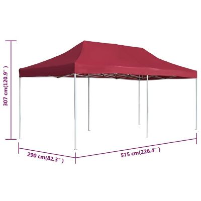 vidaXL Professional Folding Party Tent Aluminum 19.7'x9.8' Wine Red Image 3