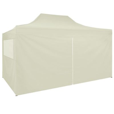 vidaXL Professional Folding Party Tent with 4 Sidewalls 9.8'x13.1' Steel Cream Image 3
