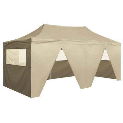 vidaXL Professional Folding Party Tent with 4 Sidewalls 9.8'x19.7' Steel Cream Image 3