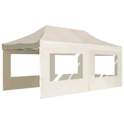 vidaXL Professional Folding Party Tent with Walls Aluminum 19.7'x9.8' Cream Image 2