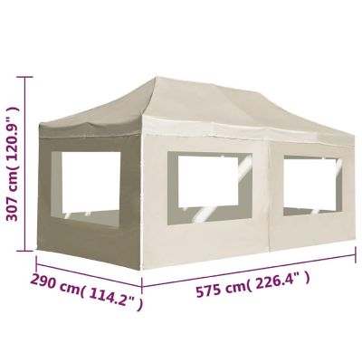 vidaXL Professional Folding Party Tent with Walls Aluminum 19.7'x9.8' Cream Image 3