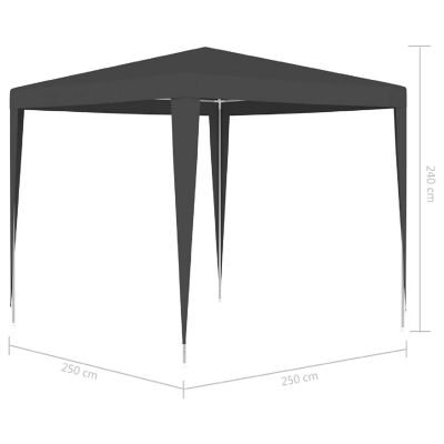 vidaXL Professional Party Tent 8.2'x8.2' Anthracite 0.3 oz/ft&#178; Image 3