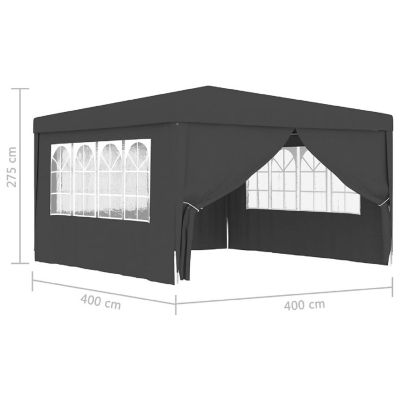 vidaXL Professional Party Tent with Side Walls 13.1'x13.1' Anthracite 0.3 oz/ft&#178; Image 3