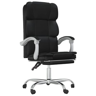 vidaXL Reclining Office Chair Black Faux Leather Image 2