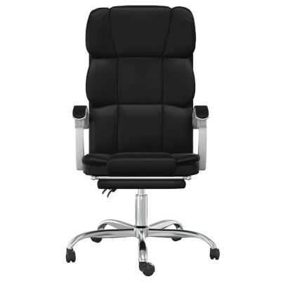vidaXL Reclining Office Chair Black Faux Leather Image 3