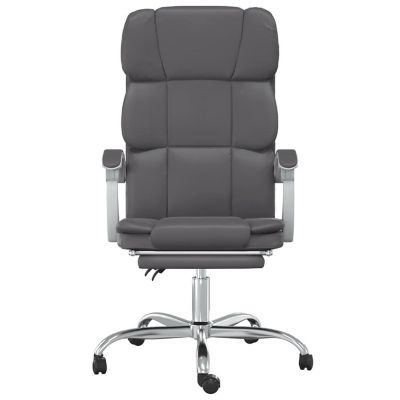 vidaXL Reclining Office Chair Gray Faux Leather Image 3