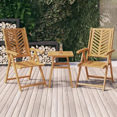 vidaXL Reclining Patio Chairs 2 pcs Solid Wood Acacia Image 1