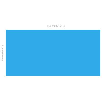 vidaXL Rectangular Pool Cover 177 x 87 inch PE Blue Image 3