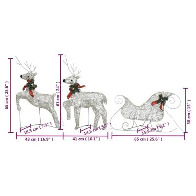vidaXL Reindeer & Sleigh Christmas Decoration 140 LEDs Outdoor Gold Image 3