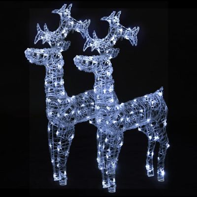 vidaXL Reindeer Christmas Decorations 2 pcs 23.6"x6.3"x39.4" Acrylic Image 2