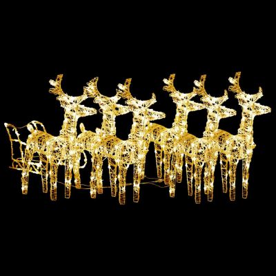 vidaXL Reindeers & Sleigh Christmas Decoration 320 LEDs Image 1