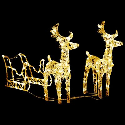 vidaXL Reindeers & Sleigh Christmas Decoration 320 LEDs Image 2