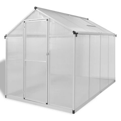 vidaXL Reinforced Aluminum Greenhouse with Base Frame 49.5ft&#178; Image 1