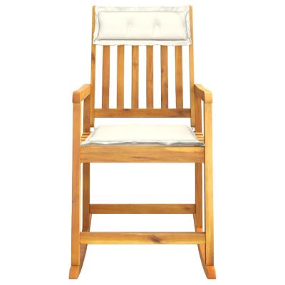 vidaXL Rocking Chair with Cushions Solid Wood Acacia Image 3
