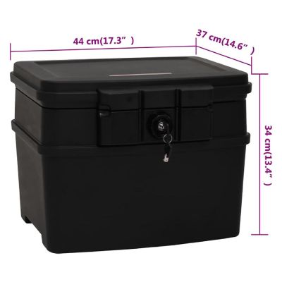vidaXL Safe Box Black 17.3"x14.6"x13.4" Polypropylene Image 3