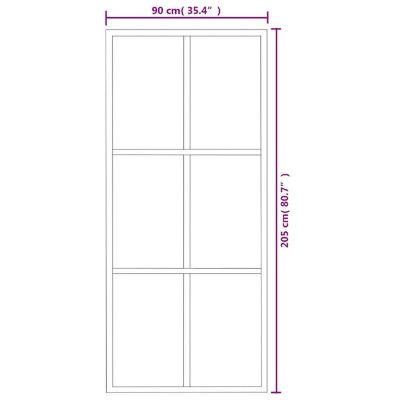 vidaXL Sliding Door ESG Glass and Aluminum 35.4"x80.7" Black Image 3