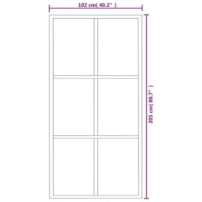vidaXL Sliding Door ESG Glass and Aluminum 40.2"x80.7" Black Image 3
